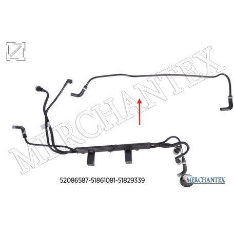 (52086587 51861081 51829339) FUEL PIPE EXCLUDING BRACKET EURO 5 FIAT