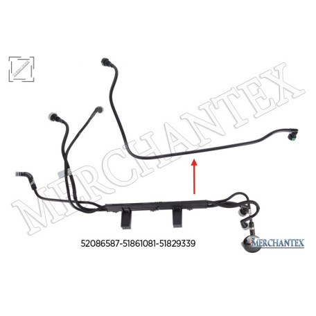 (52086587 51861081 51829339) FUEL PIPE EXCLUDING BRACKET EURO 5 FIAT