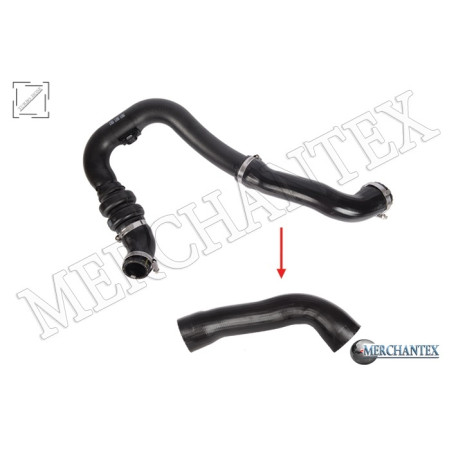 (AB396C646DD 2522586 AB396C646DC 2179232 AB396C646DB 5338247) TURBO HOSE EXCLUDING PLASTIC PIPE BIG HOSE SHOWN WITH ARROW FORD