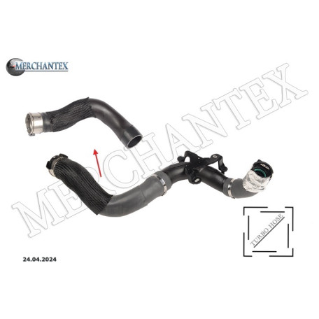 (144608373R) RENAULT TURBO HOSE EXCLUDING PLASTIC PIPE BIG HOSE SHOWN WITH ARROW