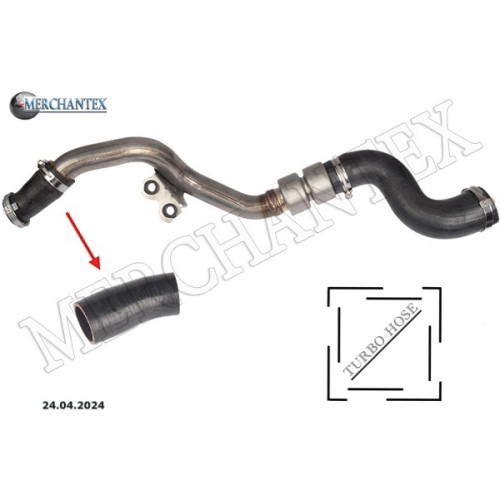 (PNH500341 7H329F788AB PNH500570 7H329F072BA) LAND-ROVER TURBO HOSE EXCLUDING METAL PIPE SMALL HOSE SHOWN WITH ARROW